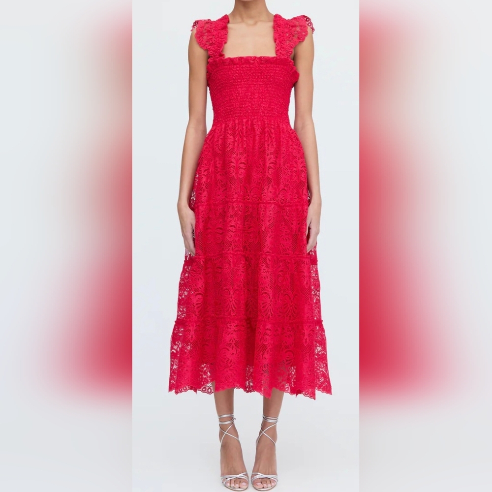 Hill House Red Midi Lace Dress